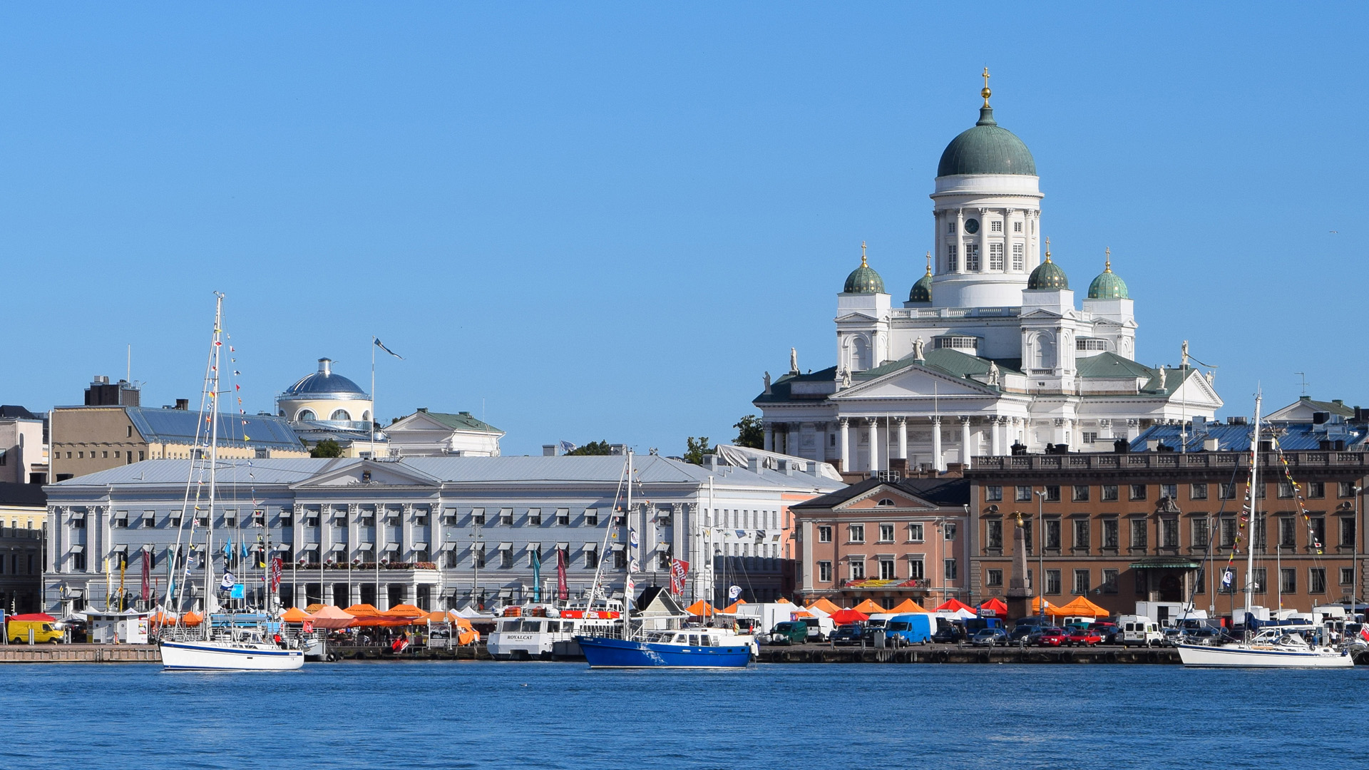 ARC Baltic yachts in a parade of sail around Helsinki harbour in 2015r