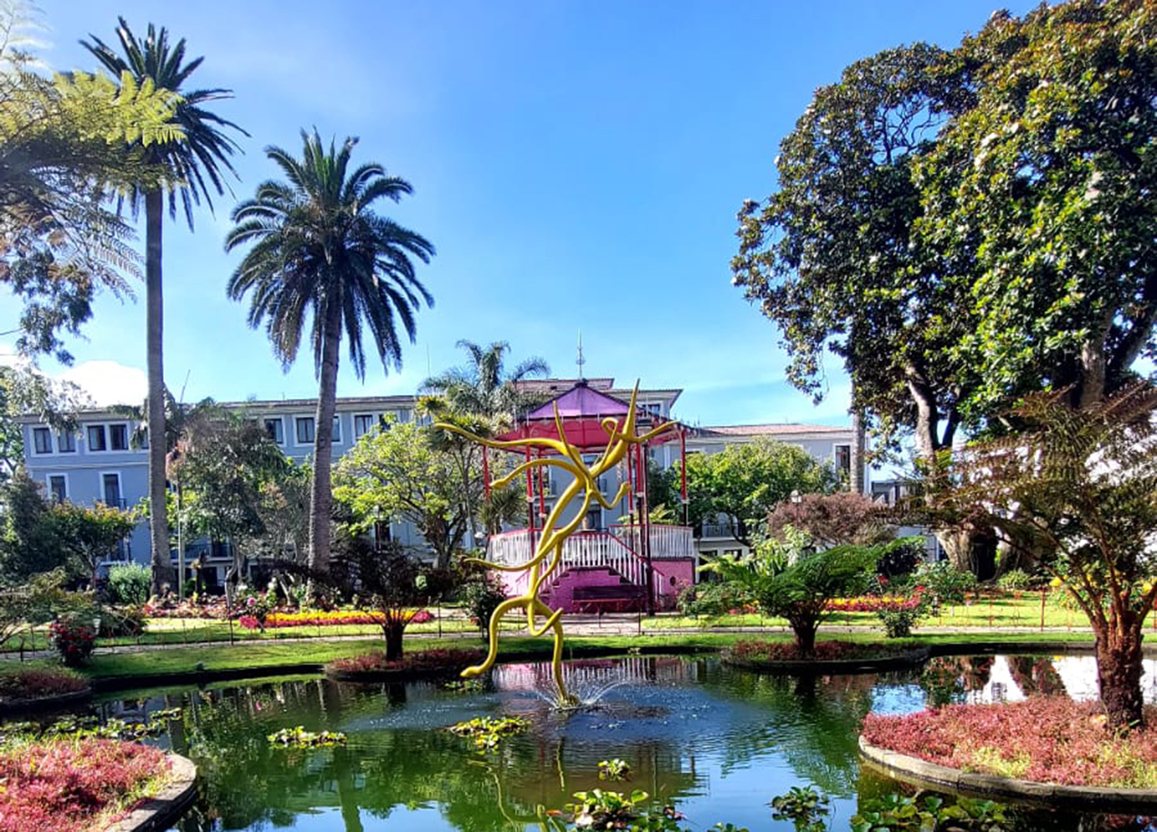 An ornametal garden with lake in Terceira, Azores, a destination of ARC Europe 2025