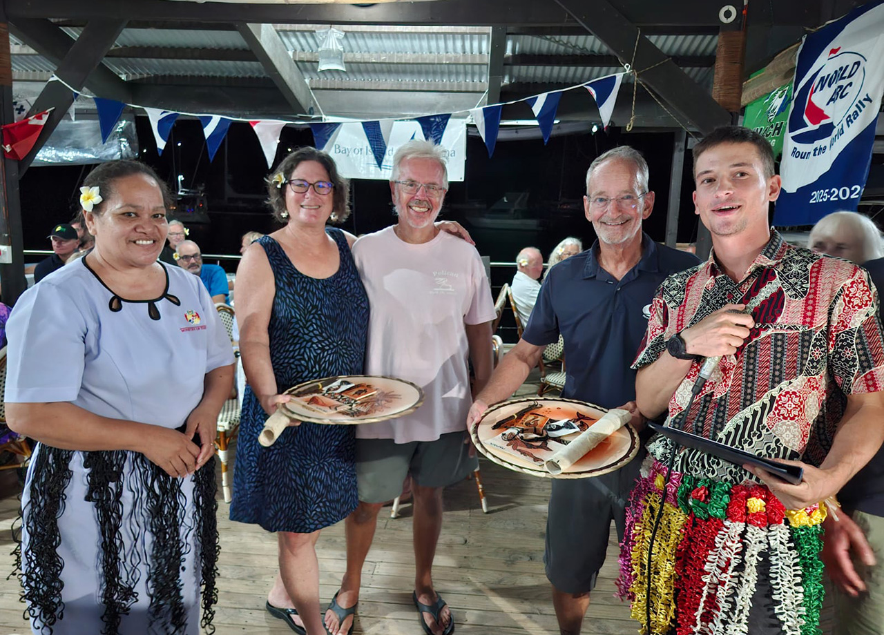 Buffet meal in Tonga with Tongan and western people
