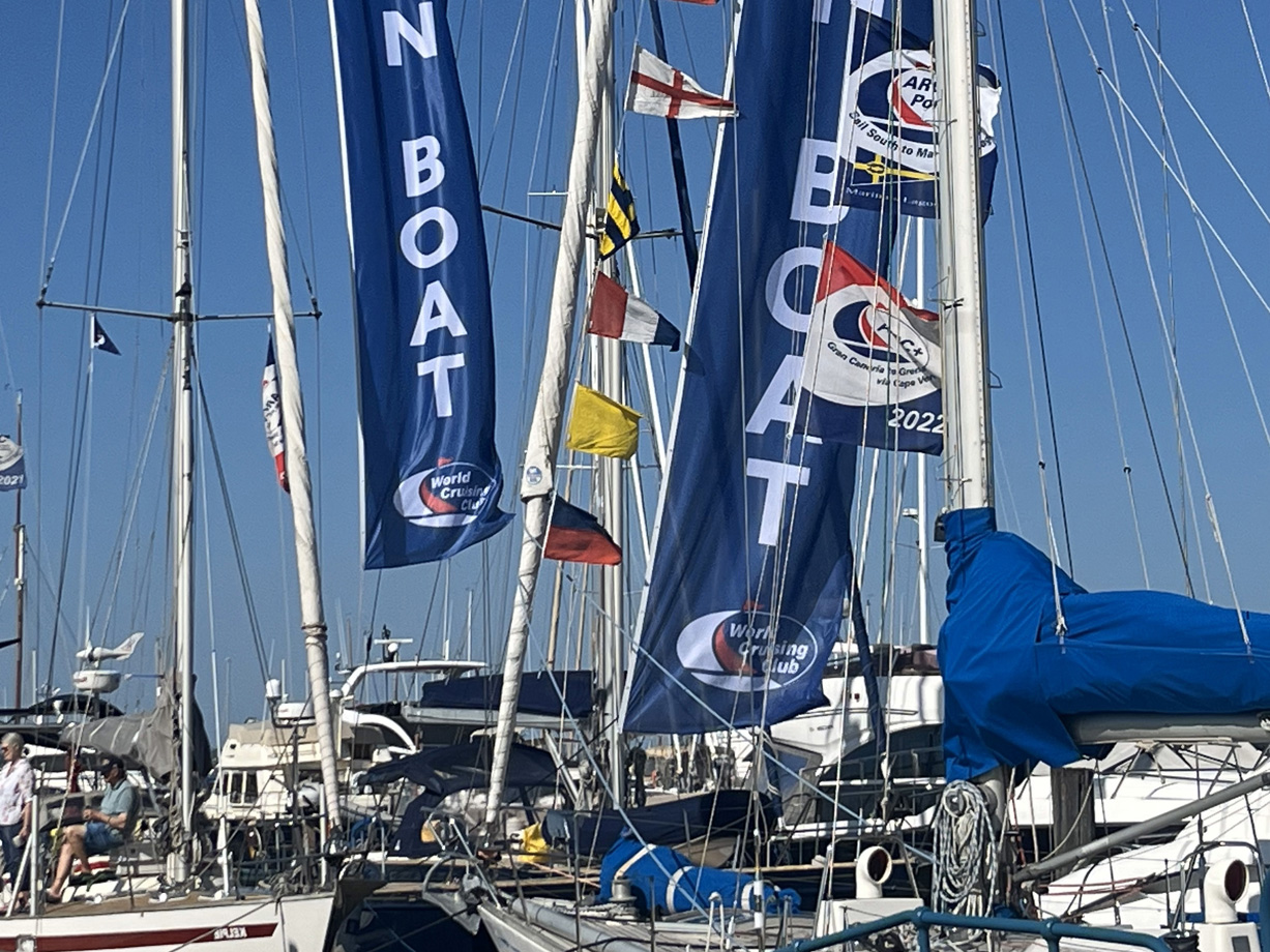 Open Boat flags flying in the breeze at the Bluewater Day in Lymington